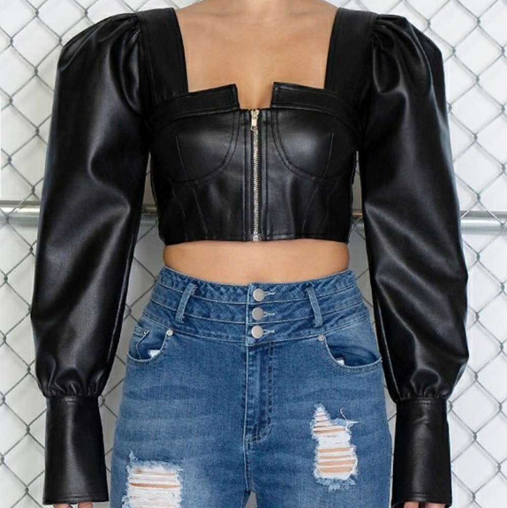 Vegan Leather Crop Top